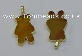 NGP6660 22*38mm Animal or V-shaped agate gemstone pendants