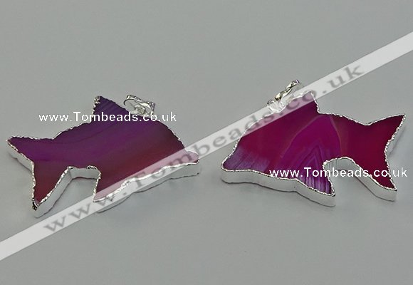 NGP6671 28*42mm - 30*45mm dolphin agate gemstone pendants