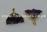 NGP6678 22*30mm - 25*35mm freeform druzy amethyst pendants