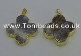 NGP6697 35*35mm - 40*40mm flower agate gemstone pendants