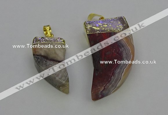 NGP6705 15*30mm - 20*40mm horn agate gemstone pendants