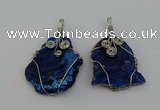 NGP6719 30*40mm - 40*55mm freeform plated druzy agate pendants