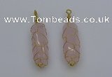 NGP6731 13*40mm sticks rose quartz gemstone pendants wholesale