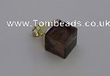 NGP6768 15*22mm cube smoky quartz pendants wholesale