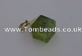 NGP6770 15*22mm cube green qutilated quartz pendants wholesale