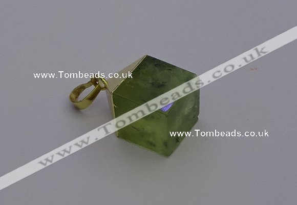 NGP6770 15*22mm cube green qutilated quartz pendants wholesale