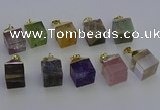 NGP6779 15*22mm cube mixed gemstone pendants wholesale