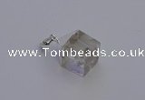 NGP6780 15*22mm cube white crystal gemstone pendants wholesale