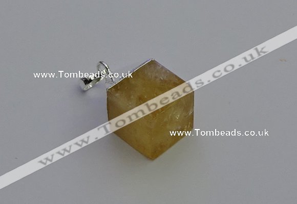 NGP6783 15*22mm cube citrine gemstone pendants wholesale