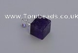 NGP6786 15*22mm cube amethyst gemstone pendants wholesale