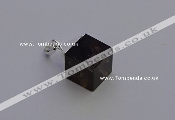 NGP6788 15*22mm cube smoky quartz pendants wholesale