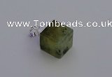 NGP6790 15*22mm cube green qutilated quartz pendants wholesale