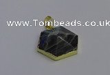 NGP6816 24*25mm hexagon labradorite gemstone pendants wholesale