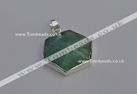 NGP6832 24*25mm hexagon amazonite gemstone pendants wholesale