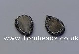 NGP6854 18*25mm - 20*25mm flat teardrop druzy agate pendants