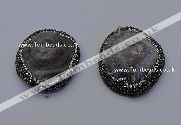 NGP6855 30*45mm - 35*45mm freeform druzy agate pendants