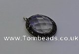 NGP6858 20*25mm oval white crystal pendants wholesle