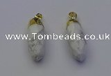 NGP6880 12*30mm - 15*30mm faceted bullet white howlite pendants