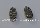 NGP6896 10*22mm - 12*25mm freeform plated druzy quartz pendants