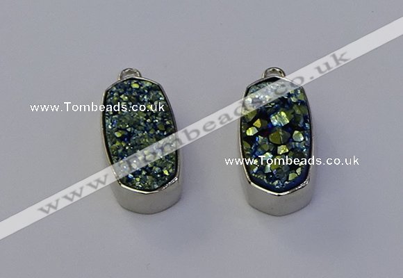 NGP6898 10*22mm - 12*25mm freeform plated druzy quartz pendants