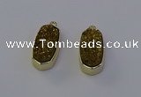 NGP6908 10*22mm - 12*25mm freeform plated druzy quartz pendants