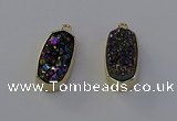 NGP6910 10*22mm - 12*25mm freeform plated druzy quartz pendants