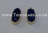 NGP6911 10*22mm - 12*25mm freeform plated druzy quartz pendants