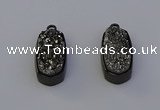 NGP6918 10*22mm - 12*25mm freeform plated druzy quartz pendants