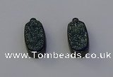 NGP6920 10*22mm - 12*25mm freeform plated druzy quartz pendants