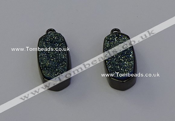 NGP6920 10*22mm - 12*25mm freeform plated druzy quartz pendants