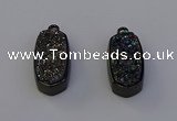 NGP6921 10*22mm - 12*25mm freeform plated druzy quartz pendants