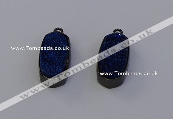 NGP6922 10*22mm - 12*25mm freeform plated druzy quartz pendants