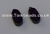 NGP6923 10*22mm - 12*25mm freeform plated druzy quartz pendants