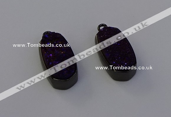 NGP6923 10*22mm - 12*25mm freeform plated druzy quartz pendants