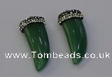 NGP6979 12*40mm - 15*45mm horn green aventurine pendants wholesale