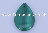 NGP701 22*30mm flat teardrop natural malachite gemstone pendant