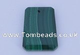 NGP703 20*30mm trapezoid natural malachite gemstone pendant