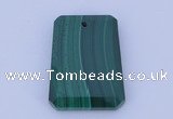 NGP703 20*30mm trapezoid natural malachite gemstone pendant