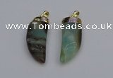 NGP7036 12*35mm - 14*40mm horn amazonite pendants wholesale