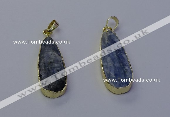 NGP7047 13*35mm - 14*40mm flat teardrop blue kyanite pendants