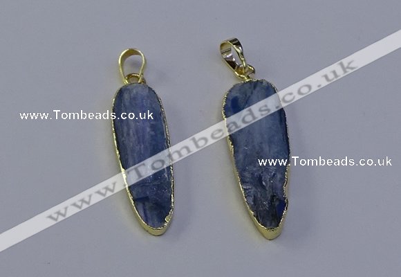 NGP7049 13*35mm - 14*40mm flat teardrop blue kyanite pendants