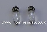 NGP7055 12*30mm - 15*35mm faceted bullet white crystal pendants