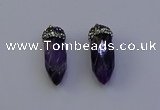 NGP7060 12*30mm - 15*35mm faceted bullet amethyst pendants