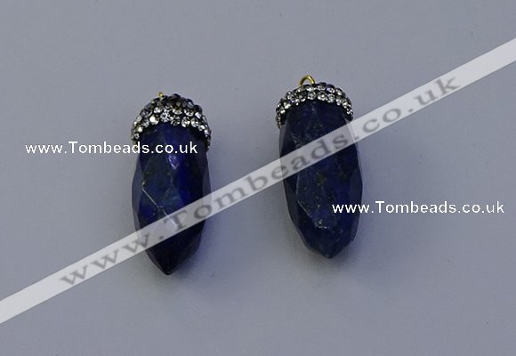 NGP7073 12*30mm - 15*35mm faceted bullet lapis lazuli pendants