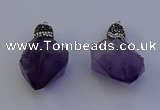 NGP7088 25*35mm - 28*45mm faceted nuggets amethyst pendants