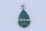 NGP710 14*37mm teardrop natural malachite with sterling silver pendant