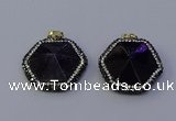 NGP7116 30*30mm hexagon amethyst gemstone pendants wholesale