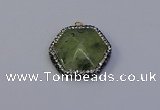 NGP7117 30*30mm hexagon green qutilated quartz pendants wholesale