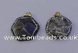 NGP7124 30*30mm hexagon labradorite gemstone pendants wholesale