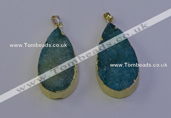 NGP7130 25*45mm - 26*50mm teardrop druzy agate pendants wholesale